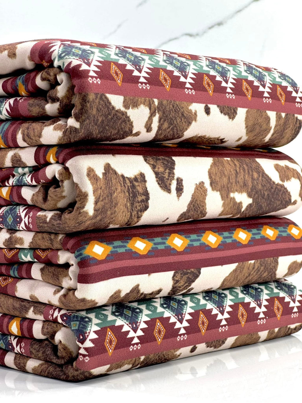 (DBP) JADE PATTERN AND BROWN COW FUR PRINT