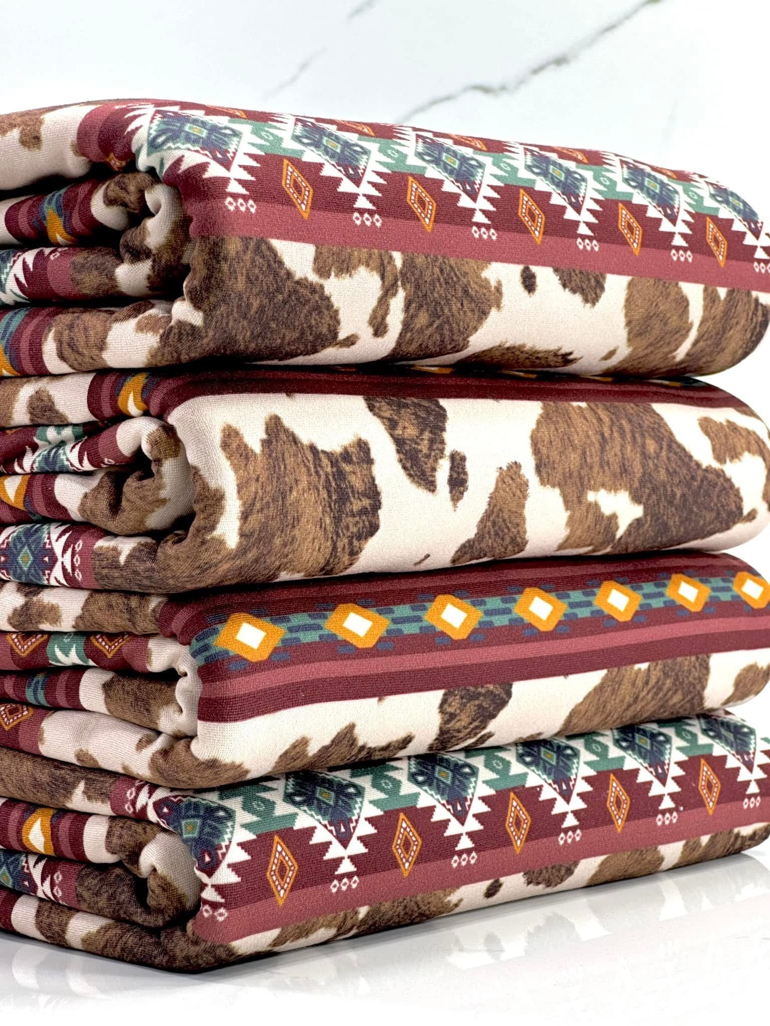 (DBP) JADE PATTERN AND BROWN COW FUR PRINT