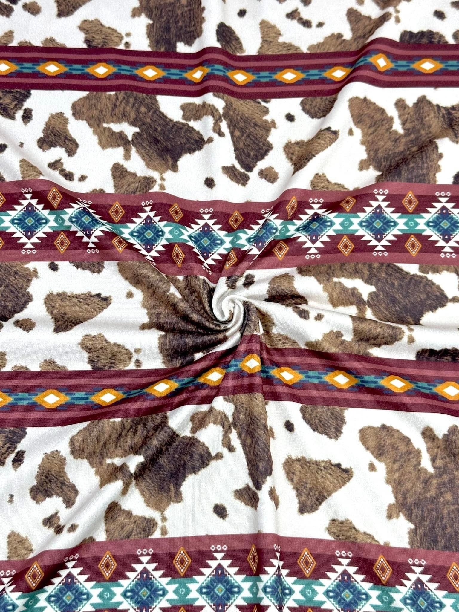 (DBP) JADE PATTERN AND BROWN COW FUR PRINT
