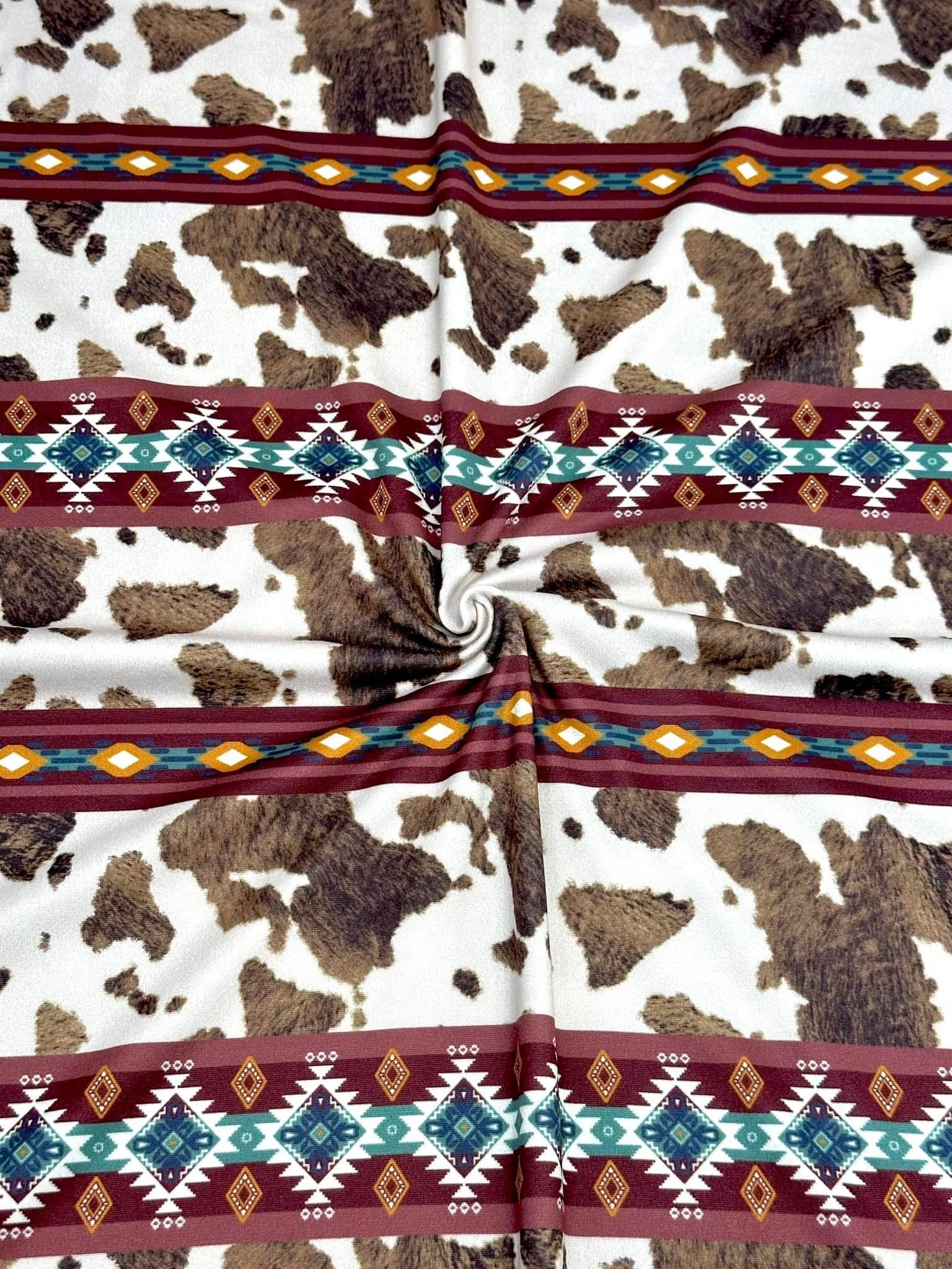 (DBP) JADE PATTERN AND BROWN COW FUR PRINT