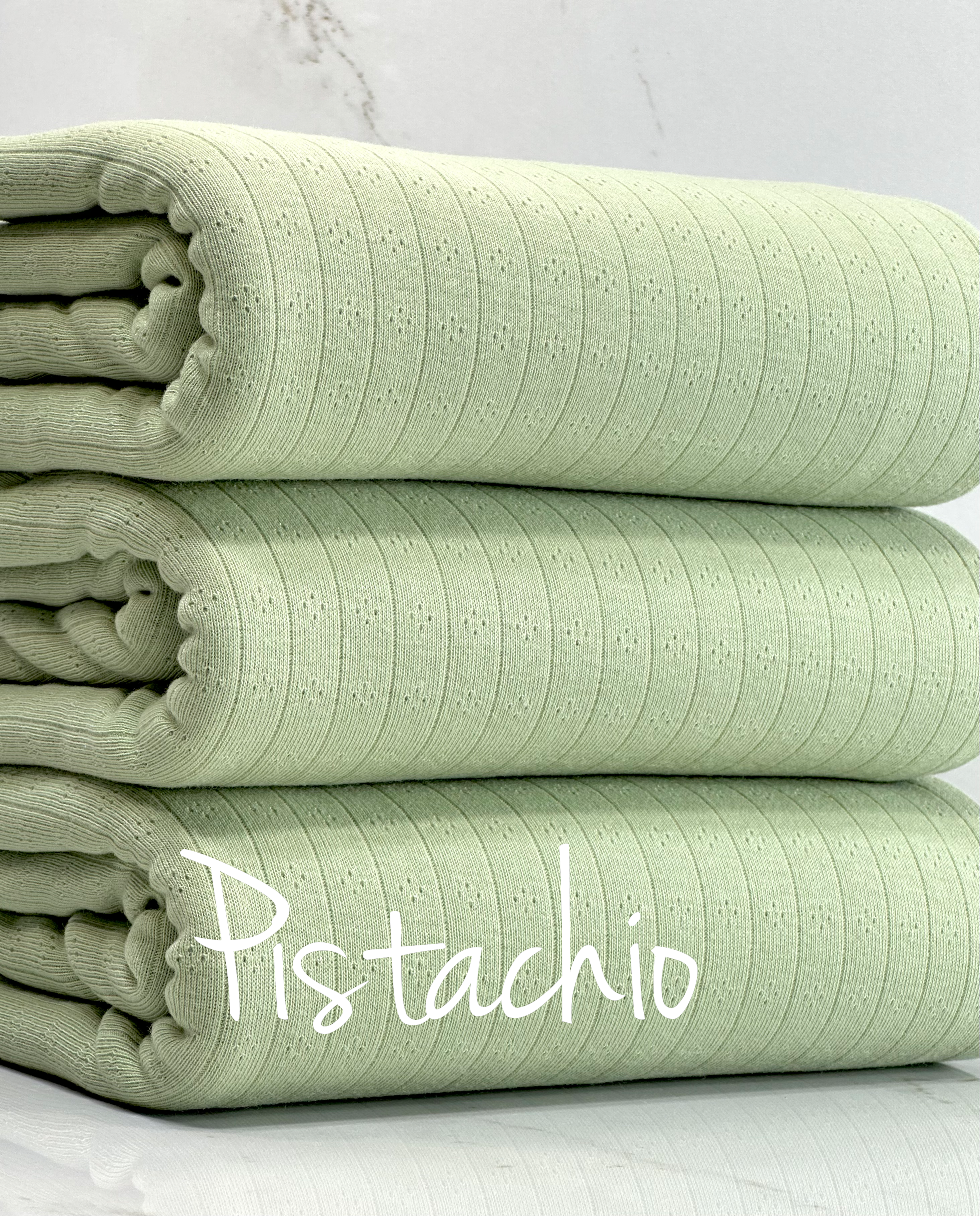 (POINTELLE COTTON SPANDEX RIB) PISTACHIO