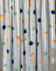 (2X2 YUMMY RIB) BLUE BERRIES, ORANGE SLICES AND WHITE DAISIES ON LIGHT BLUE
