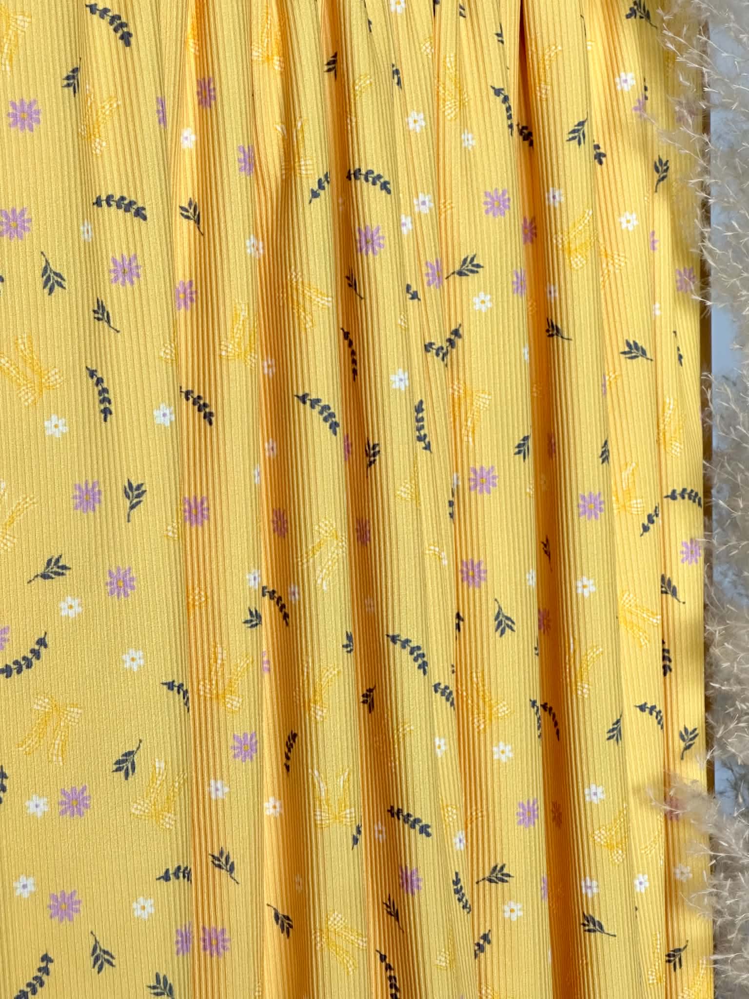 (2X2 YUMMY RIB) GINGHAM BOWS AND LAVENDER BOWS ON YELLOW
