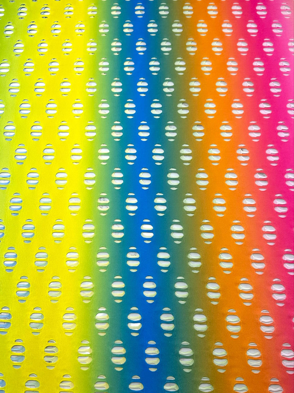 (NYLON SPANDEX) RAINBOW STRIPE  EYELET HOLES