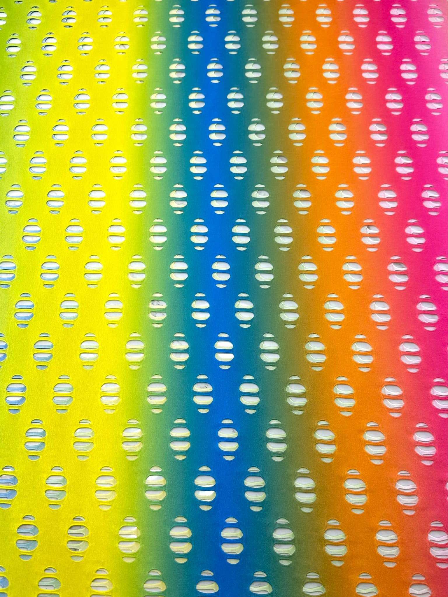 (NYLON SPANDEX) RAINBOW STRIPE  EYELET HOLES