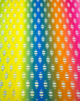 (NYLON SPANDEX) RAINBOW STRIPE  EYELET HOLES