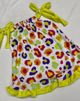 (4X2 YUMMY RIB) MULTI COLORFUL CHEETAH PRINT ON OFF WHITE