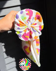 (URBAN RIB) MULTI COLORFUL CHEETAH PRINT ON OFF WHITE