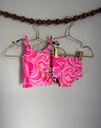 (SWIM) LIGHT PINK SWIRLS ON HOT PINK