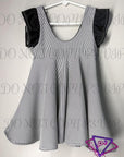 (RIB KNIT) WHITE AND BLACK