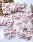 (POINTELLE RIB) TINY PINK FLOWERS ON CREAM (4)
