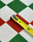 (4X2 RIB) MEDIUM RED, GREEN AND OFF WHITE CHECKERED
