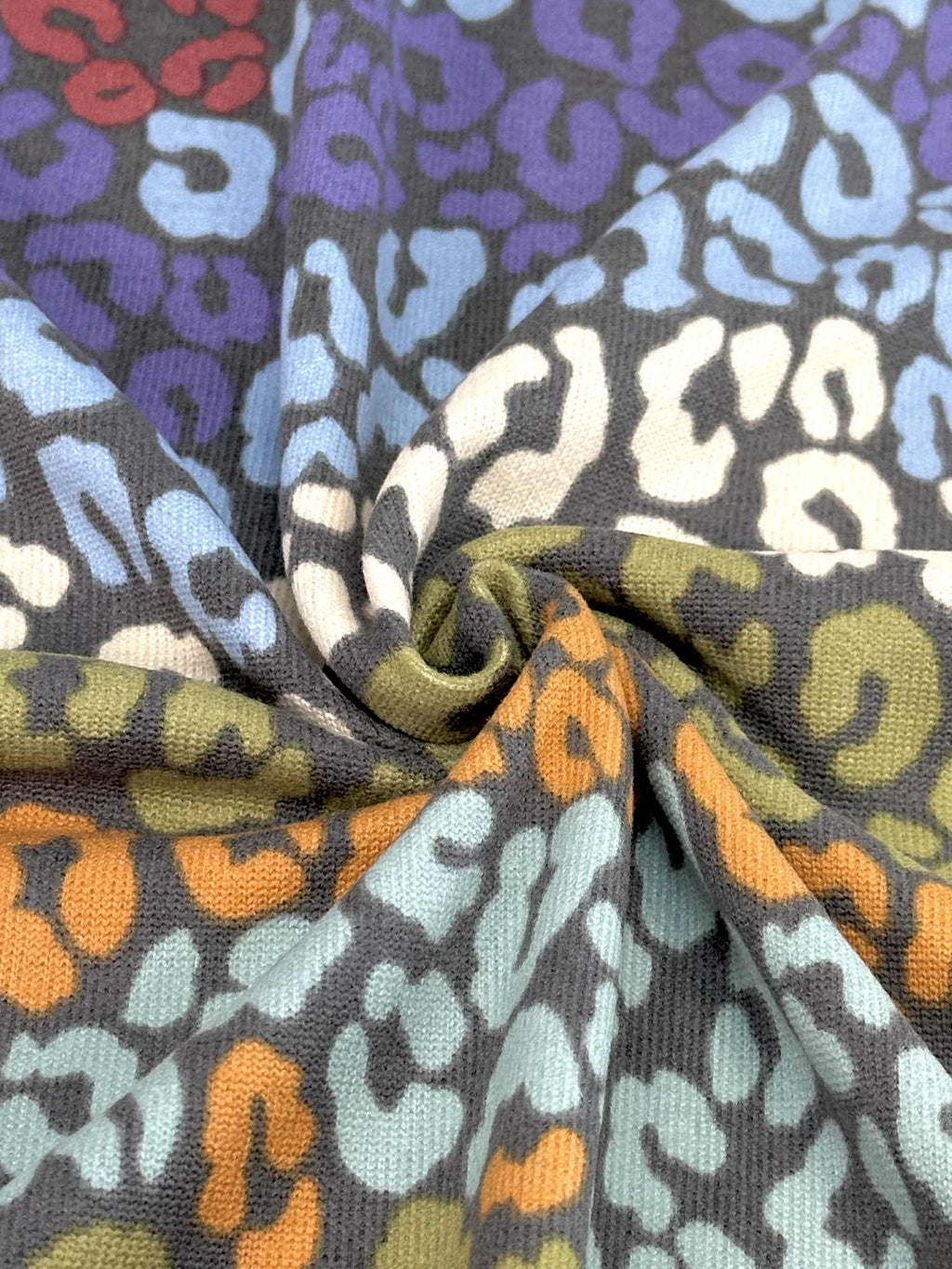 (OAKLEY) OLIVE, CREAM, MUSTARD AND BLUE LEOPARD ON CHARCOAL