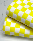 (YUMMY RIB) YELLOW AND OFF WHITE CHECKERED