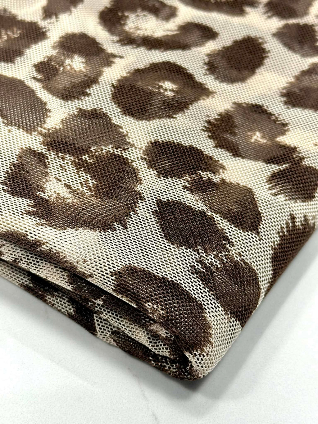 (MESH) BROWN CHEETAH ON LIGHT CREAM
