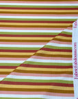 (4X2 RIB) PINK, LIGHT MUSTARD AND GREEN STRIPES