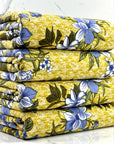 (FRENCH TERRY) BLUE AND OLIVE FLORAL