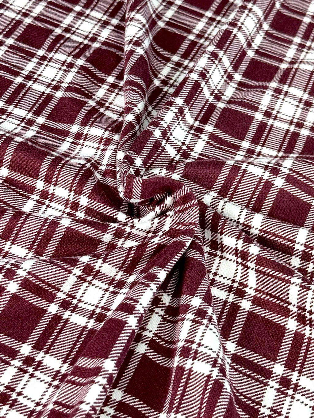 (DBP) WINE AND OFF WHITE PLAID