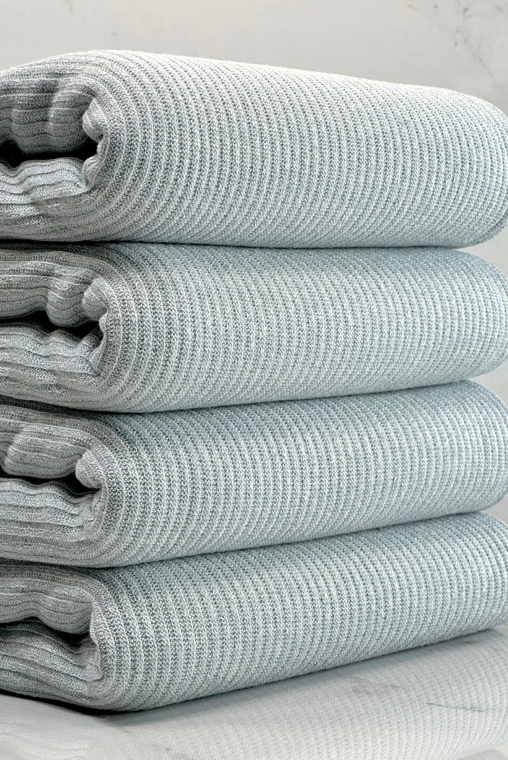 (CASHMERE SWEATER RIB) LIGHT BLUE