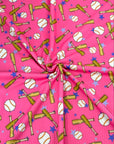 (YUMMY RIB) BASEBALLS AND BATS ON PINK