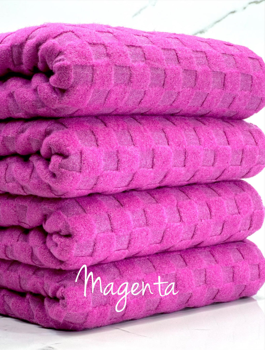 (LOOP TERRY) 3D MAGENTA CHECKERED