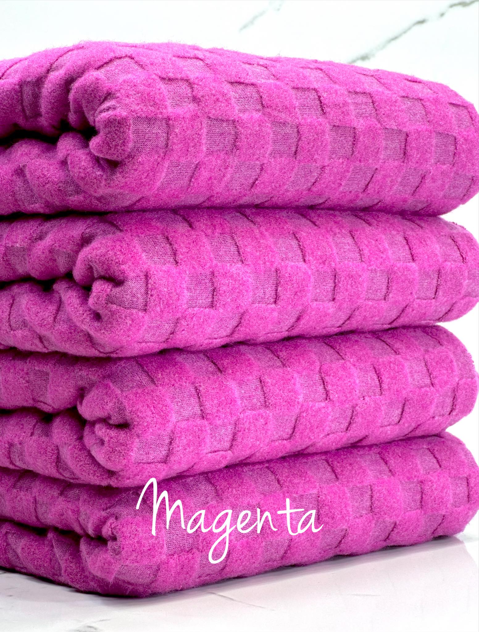 (LOOP TERRY) 3D MAGENTA CHECKERED