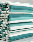 (2X1 YUMMY RIB) TURQUOISE AND OFF WHITE STRIPES