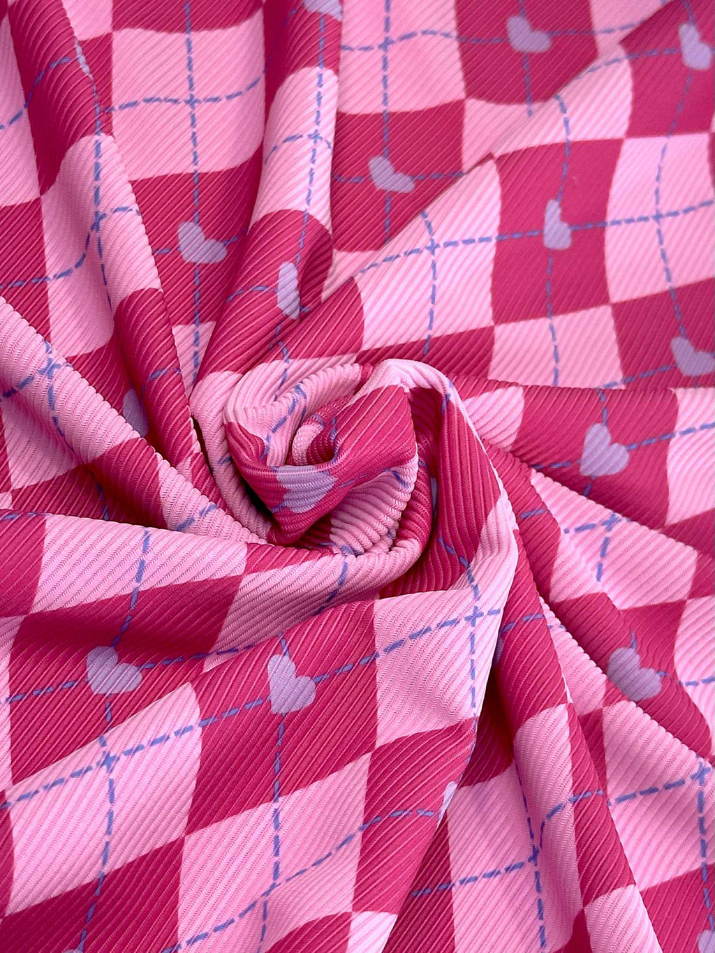 (SWIM RIB) LILAC HEARTS ON PINK AND HOT PINK DIAMOND PATTERN(4)