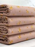 (2X1 RIB) GOLD FLOWERS ON VINTAGE BROWN(4)