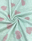 (FRENCH TERRY) VINTAGE HEARTS ON 2-TONE LIGHT MINT