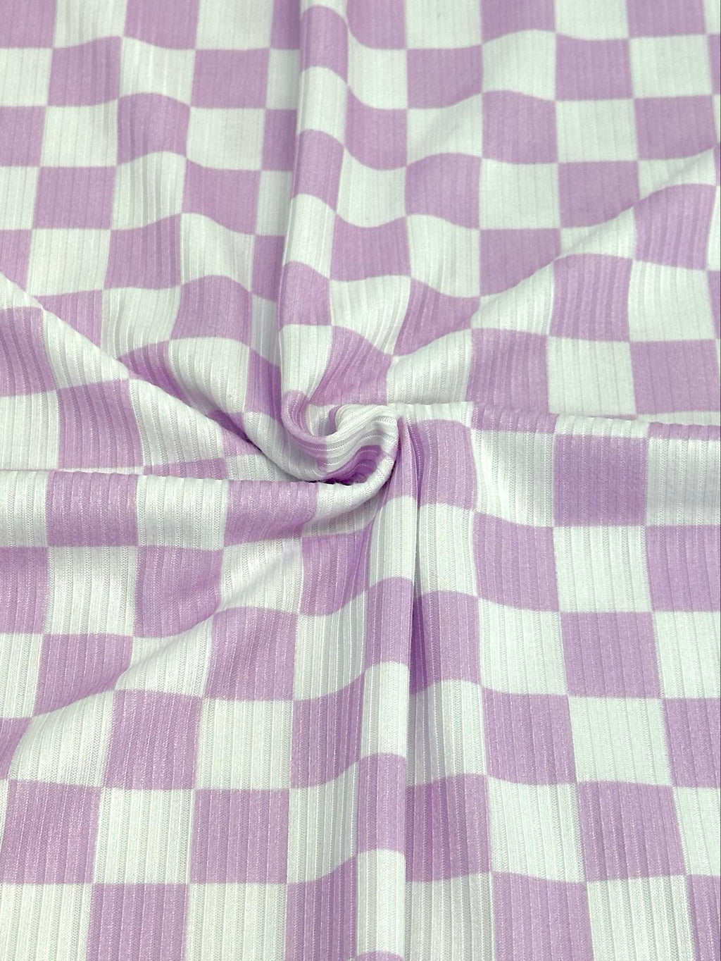 (YUMMY RIB) LILAC AND OFF WHITE CHECKERED