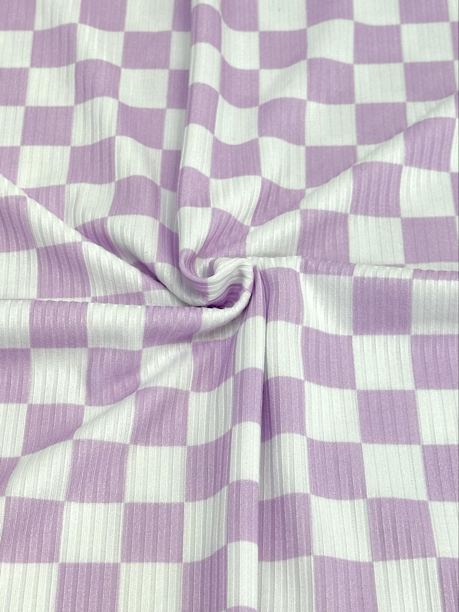 (YUMMY RIB) LILAC AND OFF WHITE CHECKERED