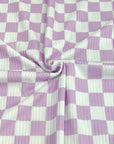 (YUMMY RIB) LILAC AND OFF WHITE CHECKERED