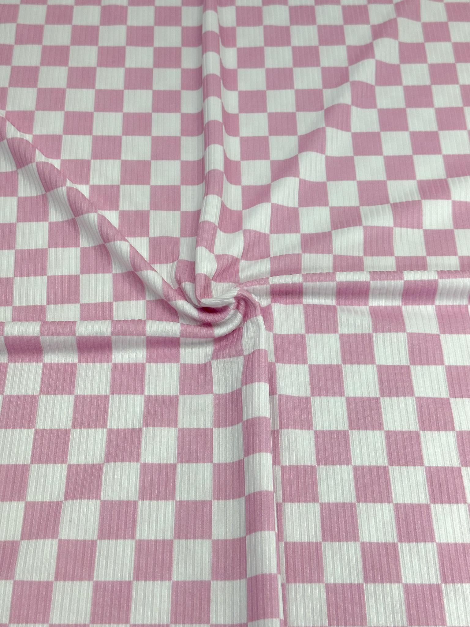 (YUMMY RIB) BABY PINK AND OFF WHITE CHECKERED (1)