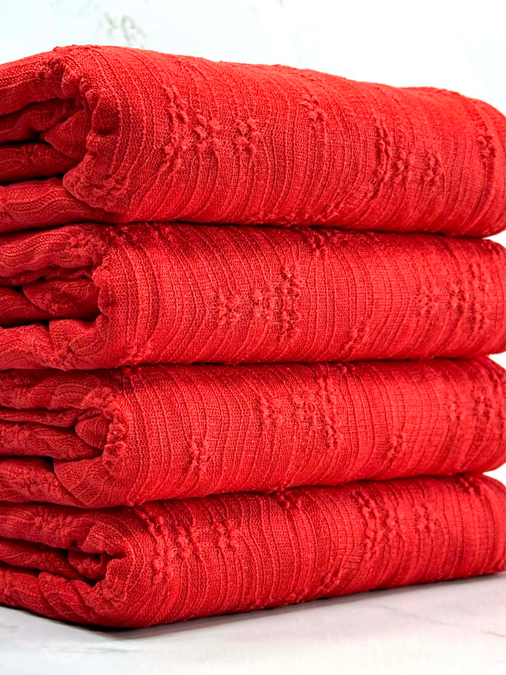 (LACE) 3D RED FLOWER PATTERN