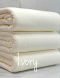 (POINTELLE COTTON SPANDEX RIB) IVORY