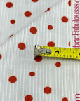 (4X2 RIB) RED POLKA DOTS ON OFF WHITE