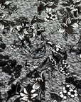 (FRENCH TERRY) BLACK AND WHITE FLORAL