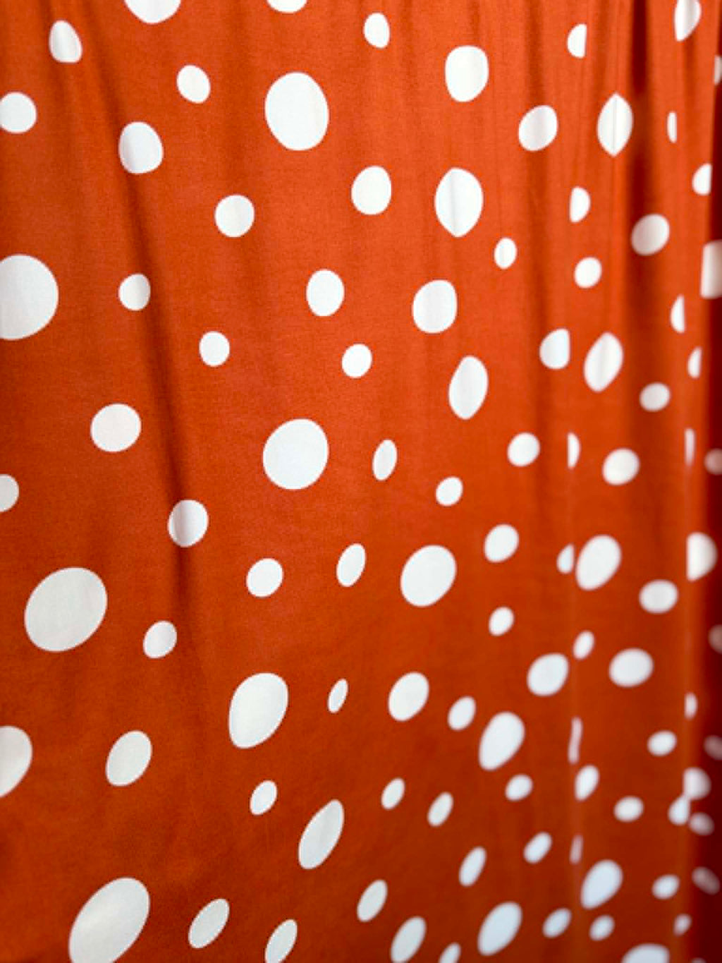 (DBP) OFF WHITE POLKA DOTS ON BURNT ORANGE