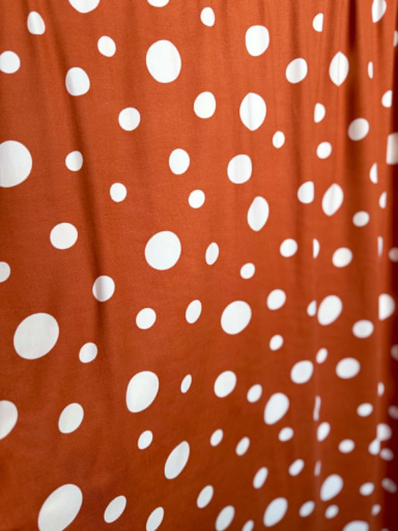 (DBP) OFF WHITE POLKA DOTS ON BURNT ORANGE