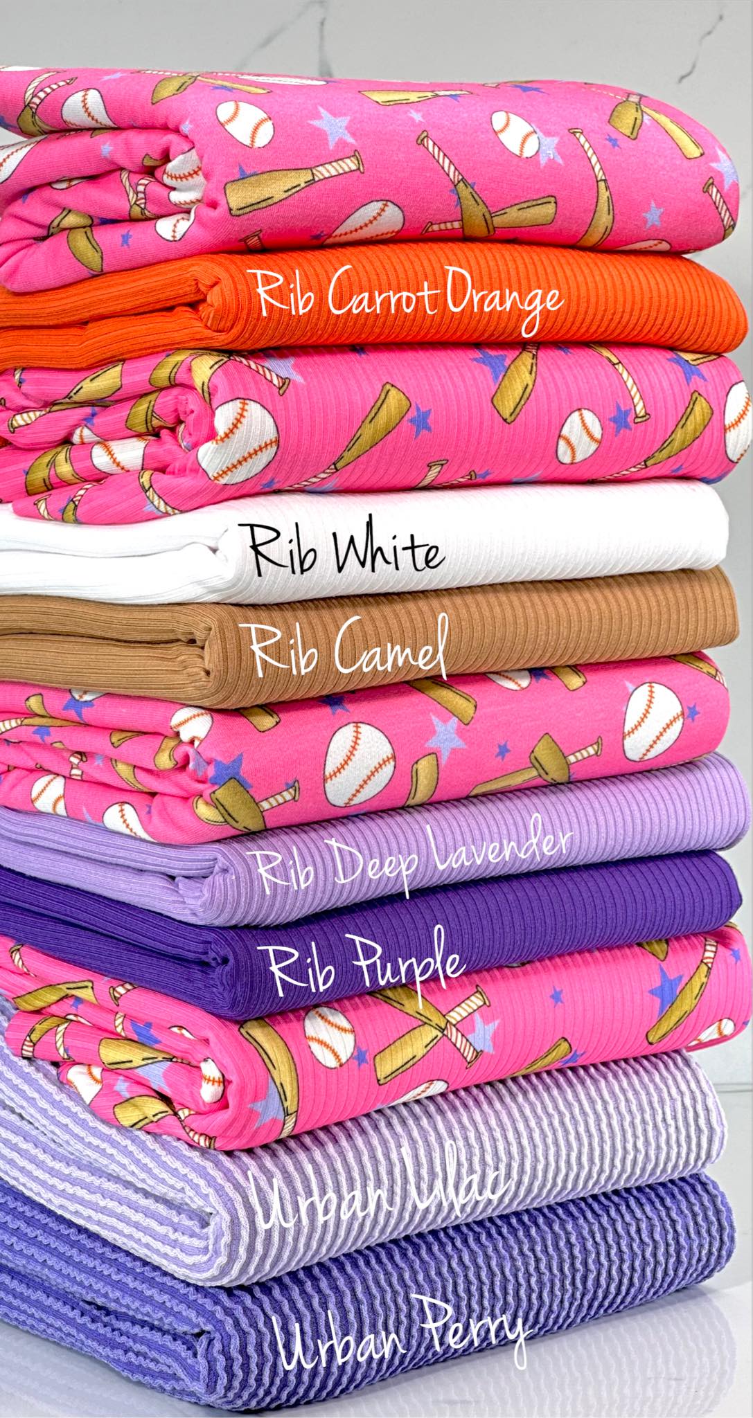 (YUMMY RIB) BASEBALLS AND BATS ON PINK