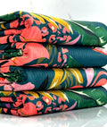 (NYLON RIB) FLORAL PATTERN ON DEEP TEAL