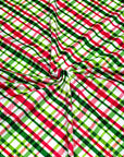 (DBP) RED AND GREEN PLAID ON OFF WHITE