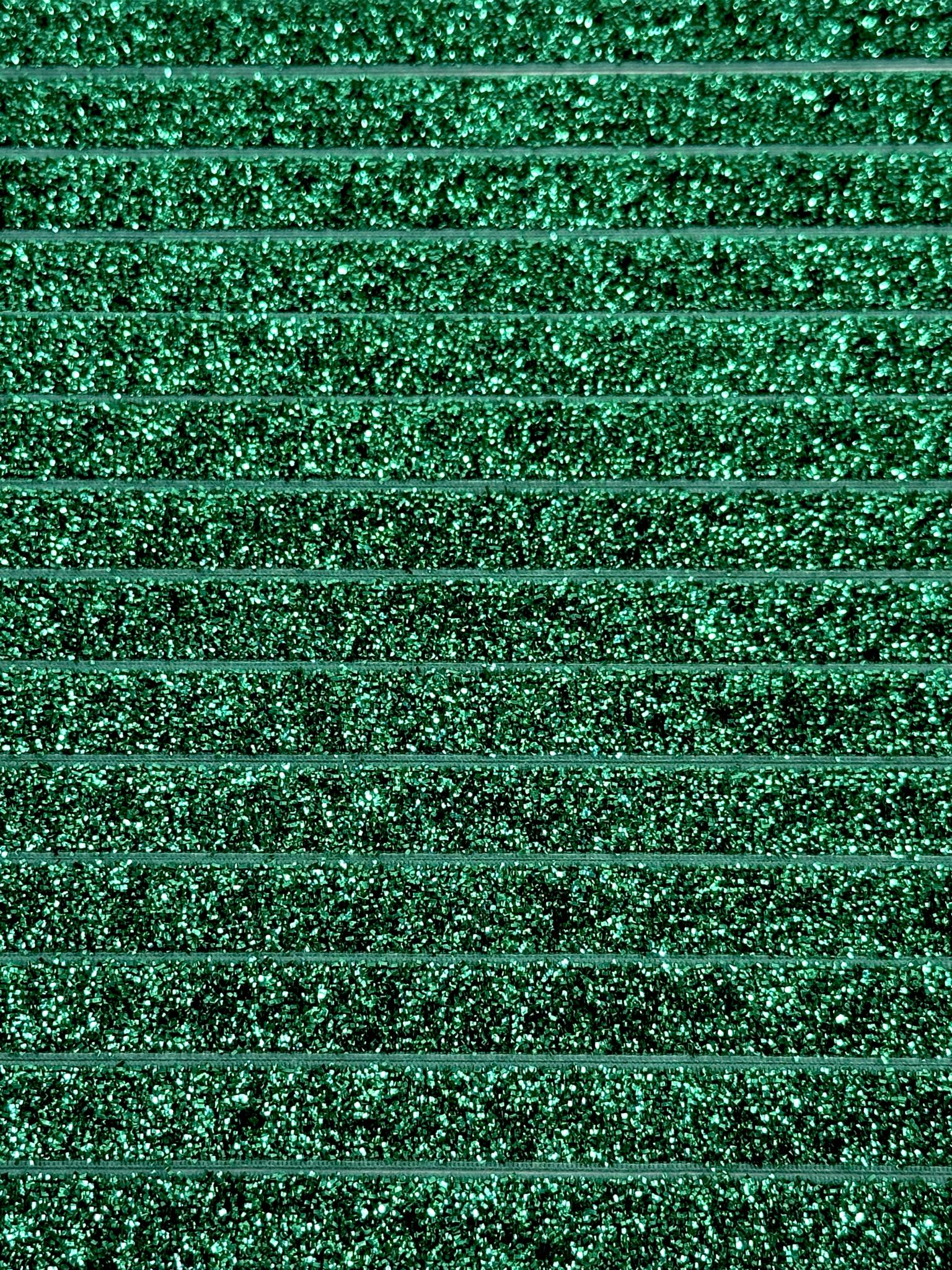 (TRIM) 3/8 ELASTIC EMERALD GREEN SHIMMER