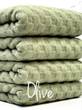 (LOOP TERRY) 3D OLIVE CHECKERED