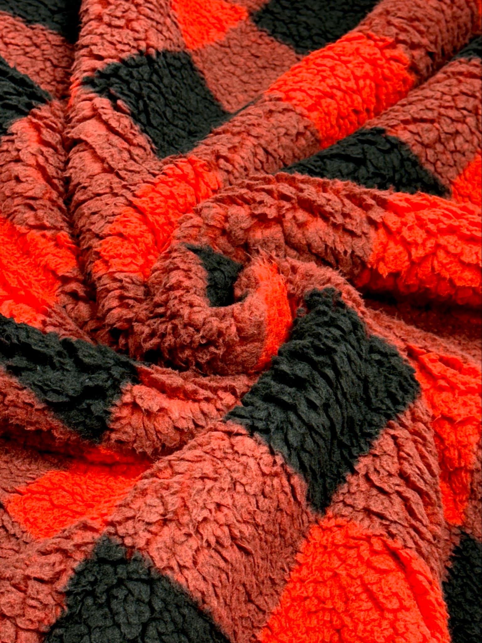 (SHERPA) RED AND BLACK BUFFALO PLAID
