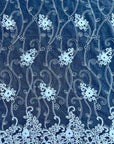 (LACE) EMBROIDERED SILVER FLORAL