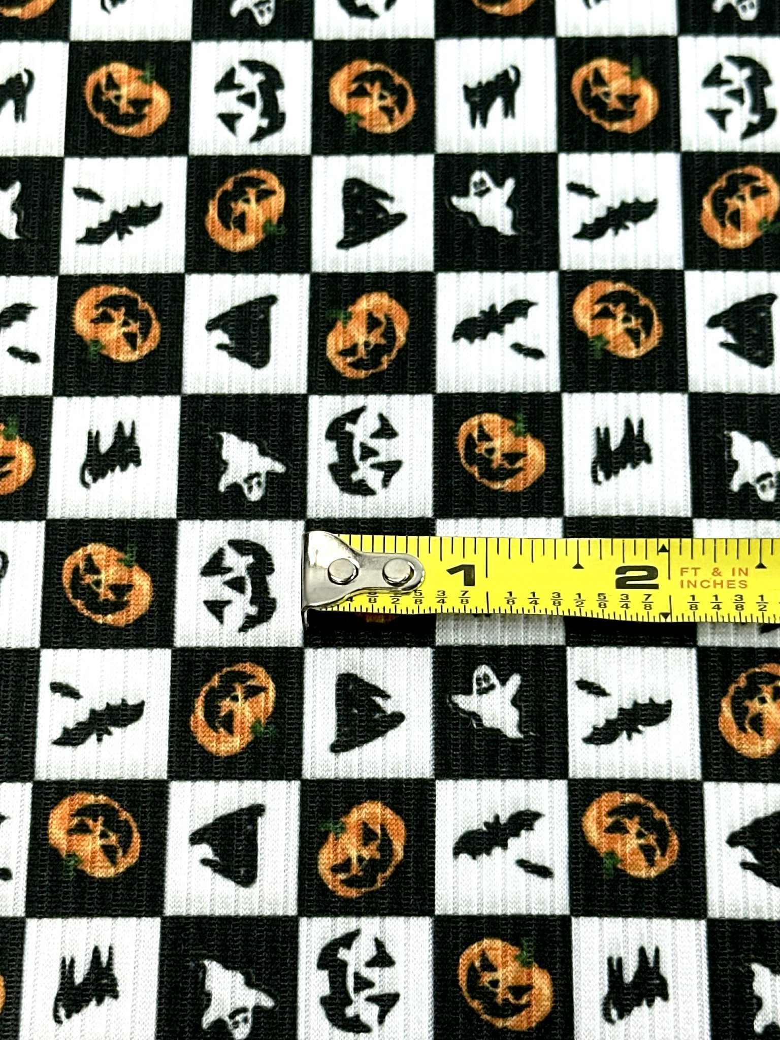 (YUMMY RIB) HALLOWEEN BLACK &amp; WHITE CHECKERED PRINT