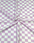 (FRENCH TERRY) LILAC AND OFF WHITE CHECKERED