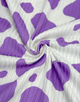 (YUMMY RIB) LAVENDER COW PRINT ON OFF WHITE